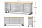 Preview: RS1 Edelstahl Workstation mit 15 Schubladen