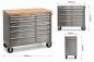Preview: RS4 Workstation Edelstahl 42 Werkzeugschrank mit Massivholz-Werkbank