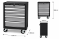 Preview: Mobiler Werkstattwagen rollbar - 6 Schubladen RTX 0600 | RETTER