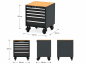 Preview: Mobiler 5-Schubladen Schrank Modul für Schranksystem RTX5000 - 660 x 660 x 836 mm | RETTER RTX-5000