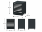 Preview: 7-Schubladen Schrank Modul für Schranksystem RTX5000 - 680 x 700 x 910 mm | RETTER RTX-5000