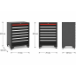 Preview: 7‐Schubladen Schrank Modul für Schranksystem - 711 x 507 x 820 mm | RETTER - RT01Y8001