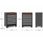 Preview: 8‐Schubladen Schrank Modul für Schranksystem - 711 x 507 x 820 mm | RETTER - RT01Y8002