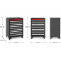 Preview: 9‐Schubladen Schrank Modul für Schranksystem - 711 x 507 x 820 mm | RETTER - RT01Y8003