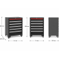Preview: 6‐Schubladen Schrank Modul für Schranksystem - 711 x 507 x 820 mm | RETTER - RT01Y9235