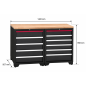 Preview: RETTER Werkstatt-Schrankkombination 1422 x 507 x 958 mm mit Massivholz-Arbeitsplatte RTP3H14