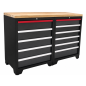 Preview: RETTER Werkstatt-Schrankkombination 1422 x 507 x 958 mm mit Massivholz-Arbeitsplatte RTP3H14