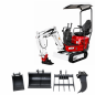 Preview: AGROX Austria Edition X-06 Benzin-Minibagger 640 kg mit Schaufelpaket – kompakter Kettenbagger mit Loncin G300FA Motor, Schutzdach