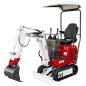 Preview: AGROX Austria Edition X-06 Benzin-Minibagger 640 kg mit Schaufelpaket – kompakter Kettenbagger mit Loncin G300FA Motor, Schutzdach