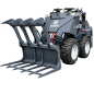 Preview: Holzgreifer hydraulisch für Kompaktlader - AGROX Hoflader Greifer Anbaugerät L480S - L360S