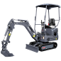 Preview: NEU Mini-Bagger AGROX OX-12 - 10 PS, 1 Zylinder KOOP Motor inkl. Schaufelpaket - 380 mm, Schnellwechsler, Hydraulischen Daumen Greifer