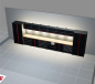Preview: Ansicht mit eingeschalteter LED-Beleuchtung der RETTER Premium Werkstatteinrichtung RT-P23H61 mit Holzarbeitsplatte – 3D-Darstellung