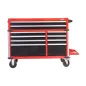 Preview: Stahl-Lagerschrank mit 10 Schubladen | 117 cm (46 Zoll) Werkstattwagen Basis - Milwaukee SRC46-1 – Produktansicht auf weißem Hintergrund