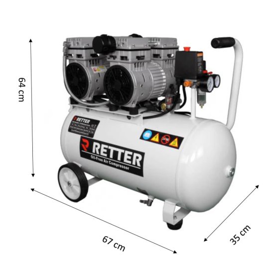 Flüster Kompressor Silent Kompressor öl frei  50 L 2PS