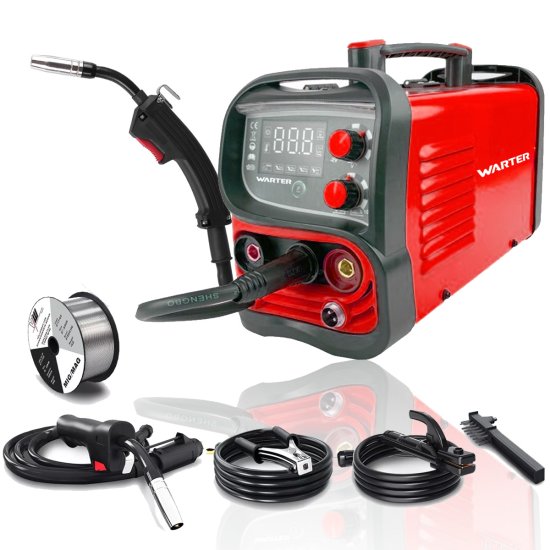 WARTER MIG-130 Fülldraht Schweißgerät Kompaktes Inverter-Schweißgerät für Heimwerker & Profis