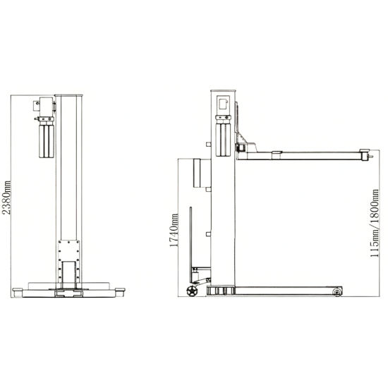 Preview: RETTER Ein-Säulen-Hebebühne RTH-1300 Ultraflach - 3.0 t Mobile RETTER Hebebühne