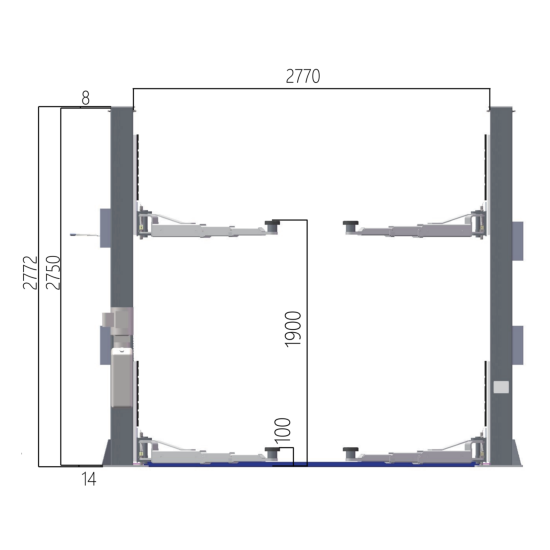 2 Säulen Hebebühne Halb. Autom. RETTER RTH-2042-Trendline 4.2 T