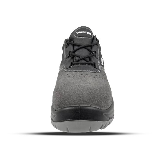 Preview: WARTER QUALIFY Sicherheitsschuh S1P – Stahlkappe, Stahlsohle & antistatisch – PU/PU Laufsohle, Veloursleder