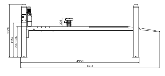 Preview: 4 Säulen Hebebühne 4.000 kg - Inklusive Achsfreiheber RT-4P4000J