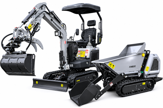 Bundle KS10-8 Austria Edition Minibagger 1.000 kg + XN800 Profiline Raupendumper Hochentladung