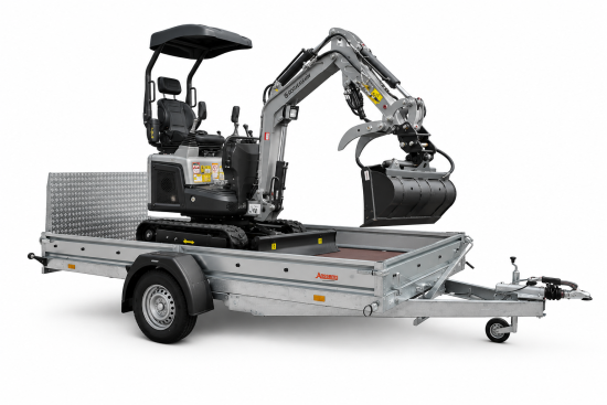 Bundle KS10-8 Austria Edition Minibagger 1.000 kg + Universal N15 Tieflader Anhänger 1.500 kg