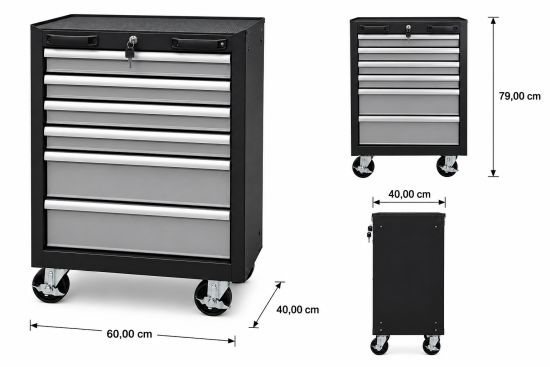 Preview: Mobiler Werkstattwagen rollbar - 6 Schubladen RTX 0600 | RETTER