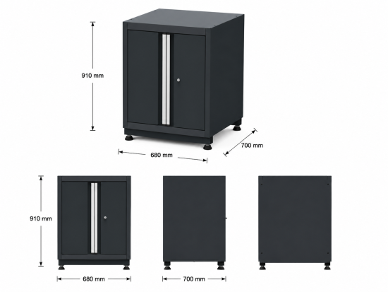 Preview: 2-türiger Unterschrank Modul für Schranksystem RTX5000 - 680 x 700 x 910 mm | RETTER RTX-5000