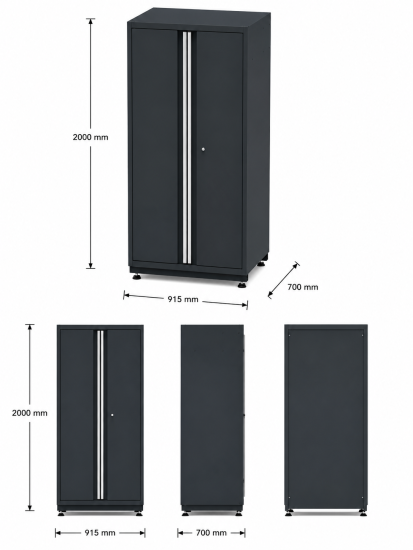 Preview: 2-türiger Hochschrank Modul für Schranksystem RTX5000 - 915 x 700 x 2000 mm | RETTER RTX-5000