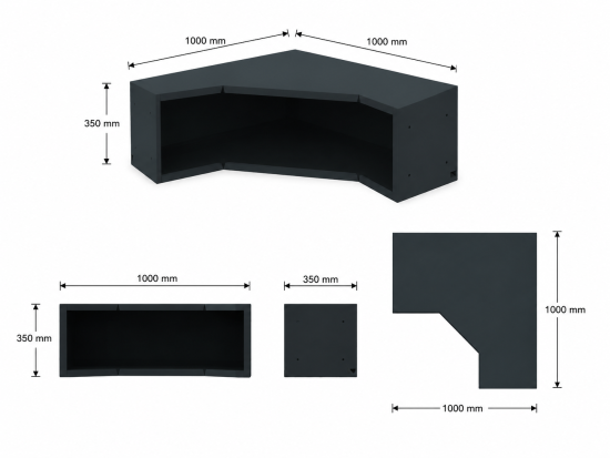 Preview: Wandhängeschrank mit LED Modul für Schranksystem RTX5000 - 1000 x 1000 x 350 mm | RETTER RTX-5000
