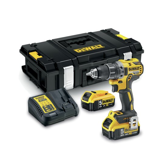 DeWalt DCD791P2-QW 18V Akku-Bohrschrauber bürstenlos – 2x 5Ah Akkus, Ladegerät und TSTAK Koffer
