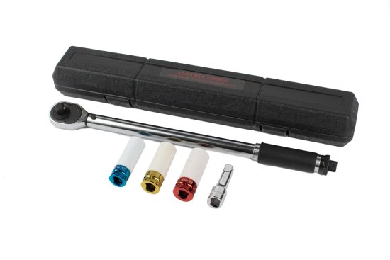 RETTER 1/2" Drehmomentschlüssel-Set 28-210 Nm I 17 19 21mm Schlagschrauber-Nüsse Set