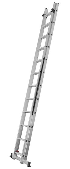 Schiebe-Teleskopleiter 2 x 11 Stufen – Arbeitshöhe 6,50 m – 150 kg belastbar – HAUSMARKT