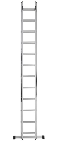 Schiebe-Teleskopleiter 2 x 11 Stufen – Arbeitshöhe 6,50 m – 150 kg belastbar – HAUSMARKT