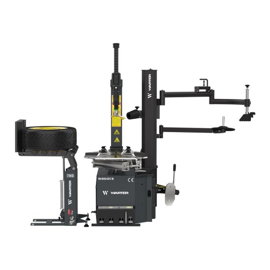 W860CS - WARTER PROFI Reifenmontiermaschine Kippsäule mit Doppel Hilfsarm 2 Stufig mit Reifenheber