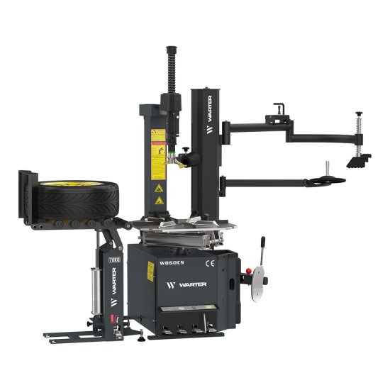 W860CS - WARTER PROFI Reifenmontiermaschine Kippsäule mit Doppel Hilfsarm 2 Stufig mit Reifenheber