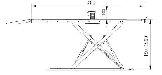 Preview: RETTER L67S Auffahrscherenhebebühne 4.0 t - Überflur, Scherenhebebühne mit Achs Freiheber, Profi Scherenhebebühne mit integriertem Achsfreiheber 4T