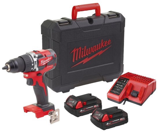 Milwaukee M18 Akku-Kompakt-Schlagbohrschrauber CBLPD-202C - inkl. Akku und Schnellladegerät