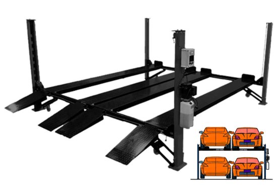 DOPPEL 4 Säulen Hebebühne 4.000 kg