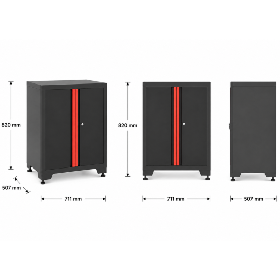 2‐türiger Schrank Modul für Schranksystem - 711 x 507 x 820 mm | RETTER - RT01Y9236