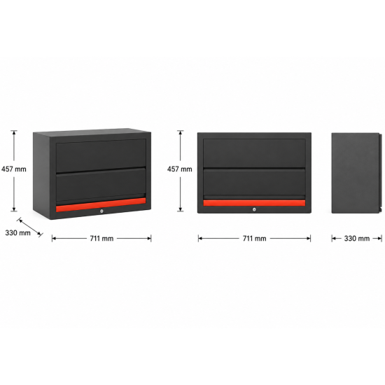 1‐türiger Wandschrank Modul für Schranksystem - 711 x 330 x 457 mm | RETTER - RT01Y9237