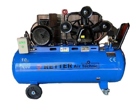 RETTER RT4150 Druckluft Kompressor 200L ölgeschmiert 3 Zylinder 10PS 95 dB 400V