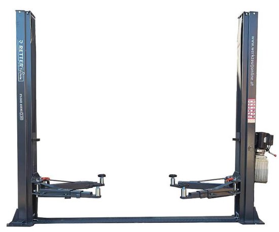 2 Säulen Hebebühne 4.500 kg - Halbautomatische Entriegelung RTH-2045S 400V - Gratis Zubehör 2 x 5 Liter Hydrauliköl