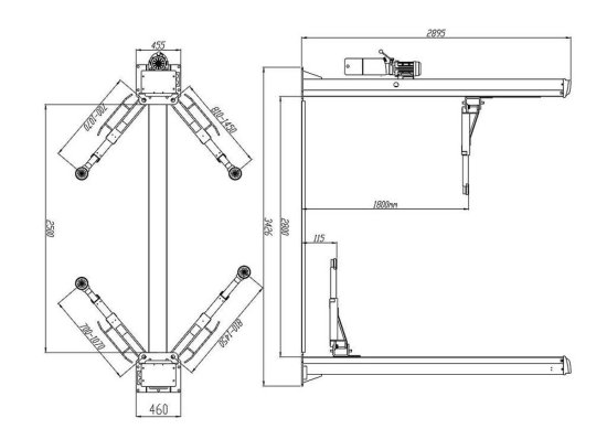 2 Säulen Hebebühne 4.500 kg - Halbautomatische Entriegelung RTH-2045S 400V - Gratis Zubehör 2 x 5 Liter Hydrauliköl