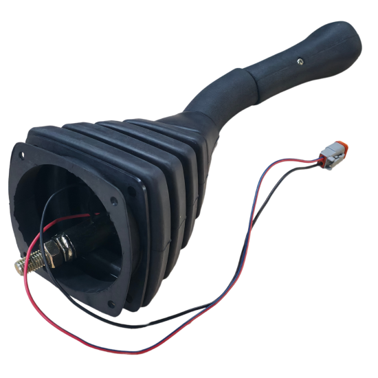 Preview: Steuerhebel mit Gummifaltenbalg und Kabelanschluss für Baumaschinen - Minibagger