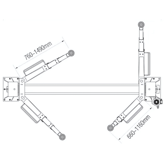 WARTER Zwei-Säulen-Hebebühne Profi JBL510 – 4,5 t automatische Entriegelung