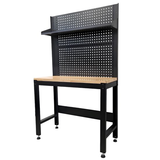 Preview: Werkbank mit Holzplatte und Rückwand – RT2000-Serie