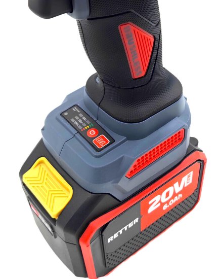 RETTER Profi Akku-Schlagschrauber 20V bürstenloser Motor 1500 Nm - inkl. 2x 6.0 Ah Akkus und Schnelladegerät | RT20-W1500M 602