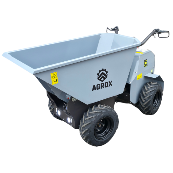 AGROX Elektro-Allrad-Dumper 500kg, Lithium-Akku und hydraulische Knicklenkung