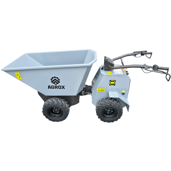AGROX Elektro-Allrad-Dumper 500kg, Lithium-Akku und hydraulische Knicklenkung