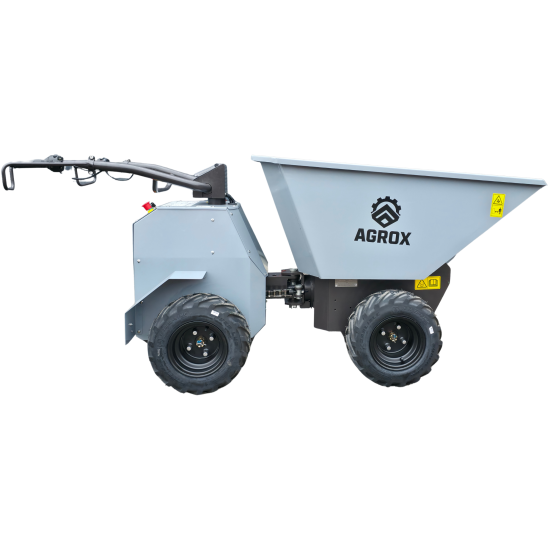 AGROX Elektro-Allrad-Dumper 500kg, Lithium-Akku und hydraulische Knicklenkung